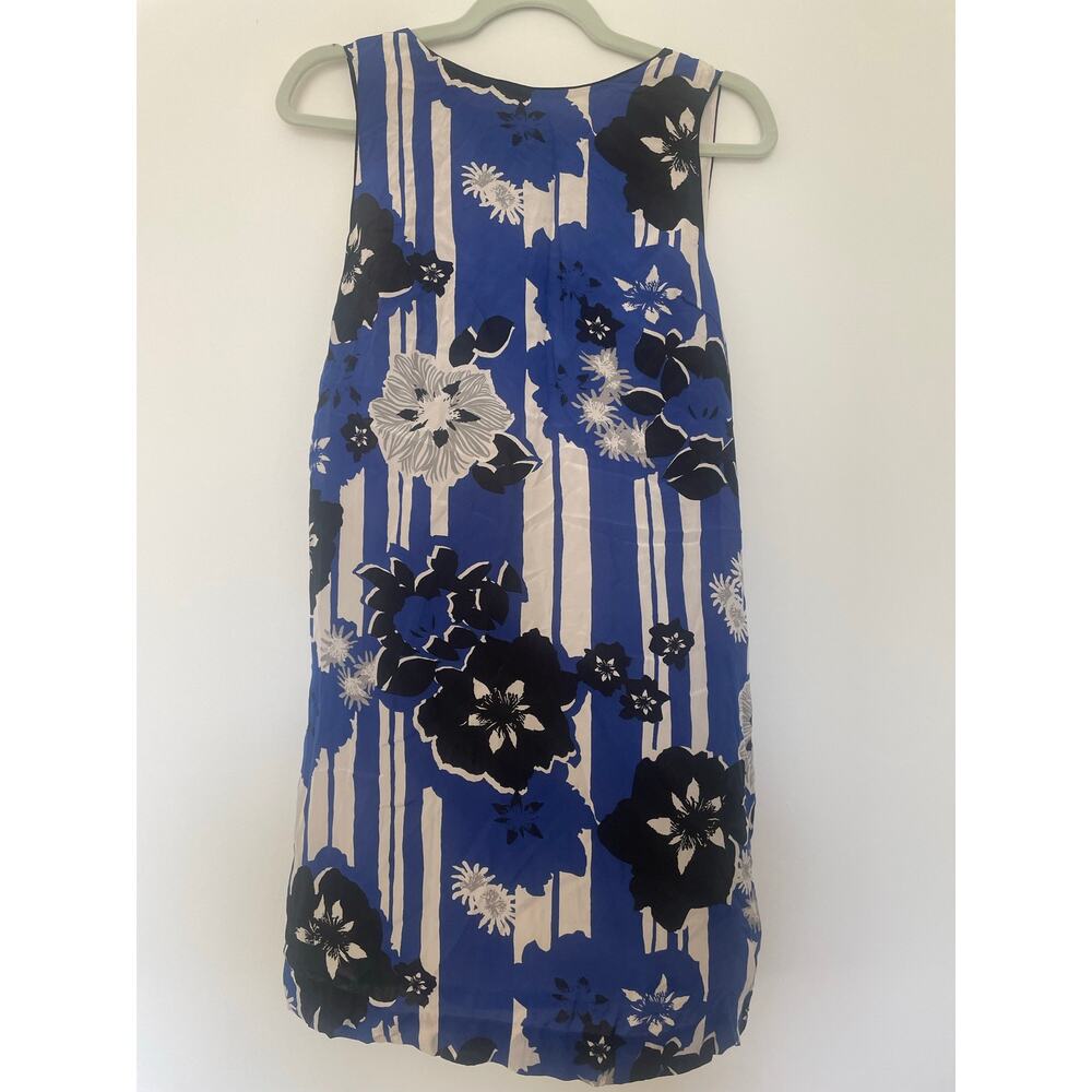 Anthropologie Maeve Canna Silk Shift Floral Striped Dress Size 8